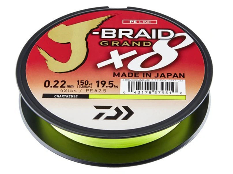 Daiwa J-Braid Grand X8 Chartreuse 135m