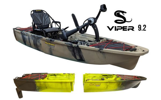 Nordmann Viper 9.2 teilbares Angelkajak Sit on Top inkl. Zahnstangen-Pedalantrieb