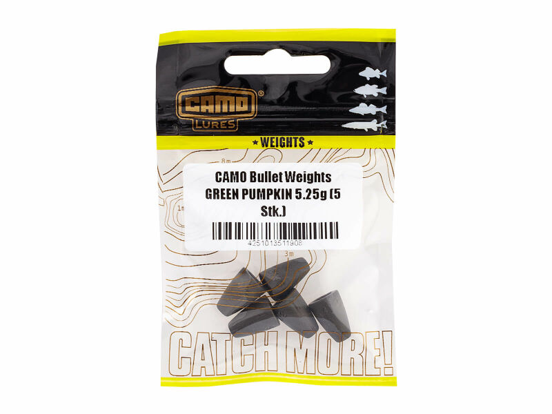 Camo Lures Tungsten Bullet Weight – Green Pumpkin