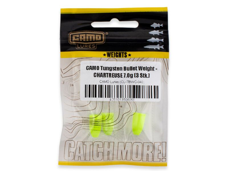 Camo Lures Tungsten Bullet Weight – Chartreuse