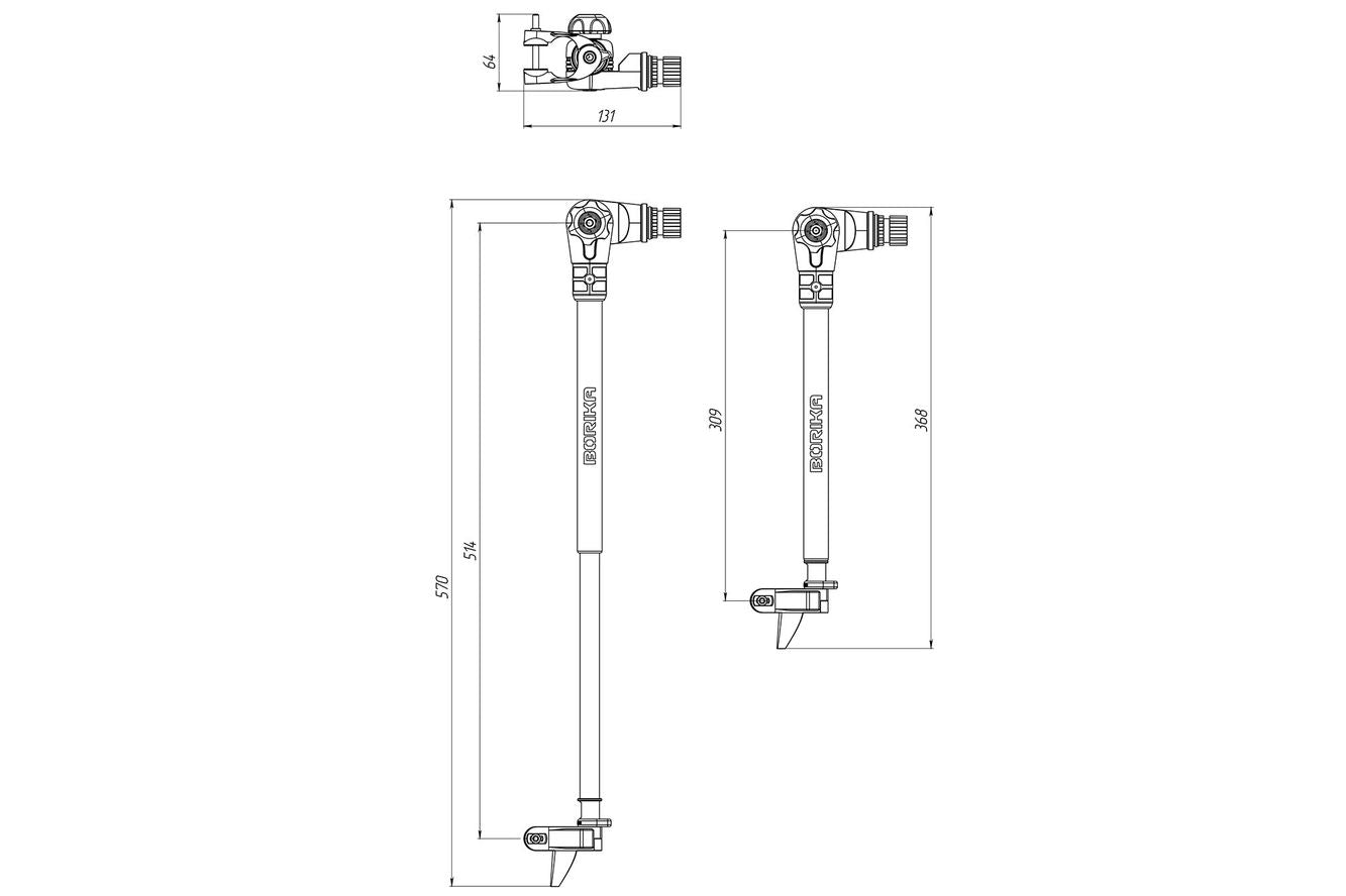 Fasten Teleskop Geberstange für Echolot Fishfinder Transducer (300-500mm) - Grau/Schwarz