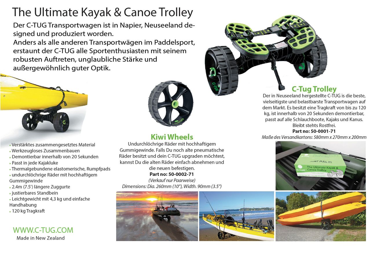 Railblaza C-TUG Transportwagen mit harten Kunststoffreifen Slipwagen