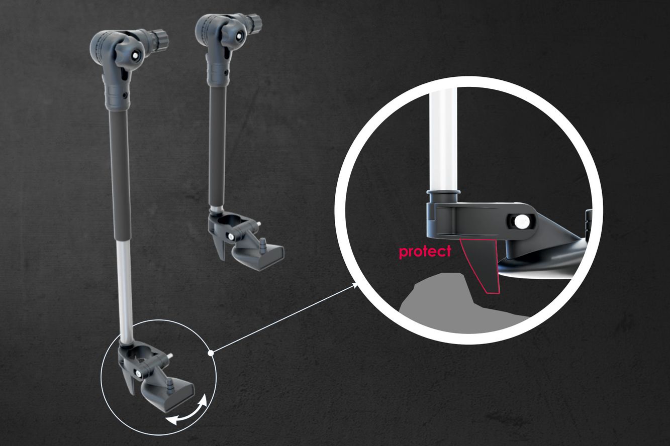 Fasten Teleskop Geberstange für Echolot Fishfinder Transducer (300-500mm) - Grau/Schwarz