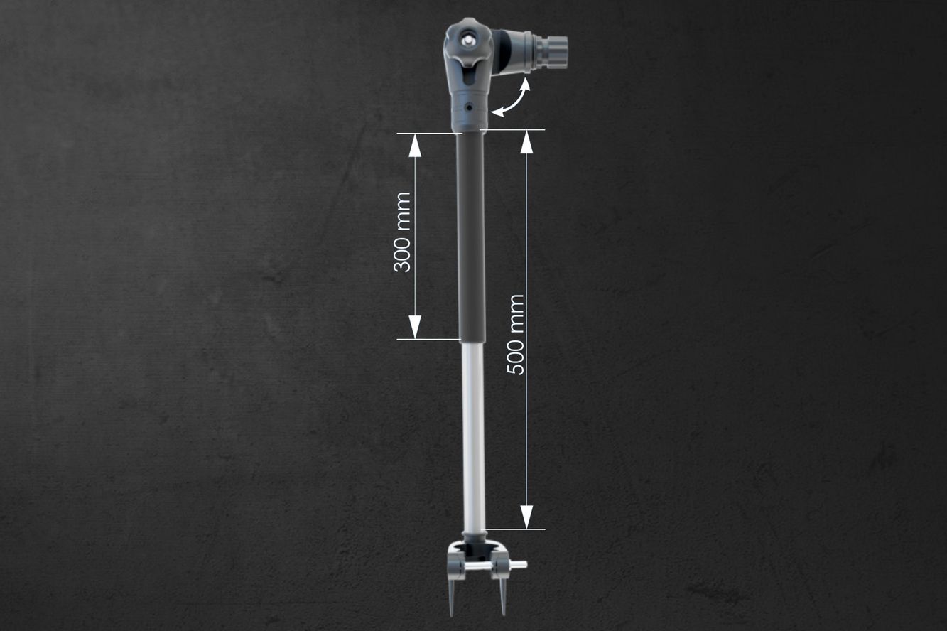 Fasten Teleskop Geberstange für Echolot Fishfinder Transducer (300-500mm) - Grau/Schwarz